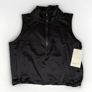 NEW Athleta Unstoppable 1/2 Zip LG Vest Black NWT RETAIL $79